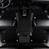 Luxury Genuine Leather Custom Car Floor Mats (Includes Carpet) Vehicle Liners