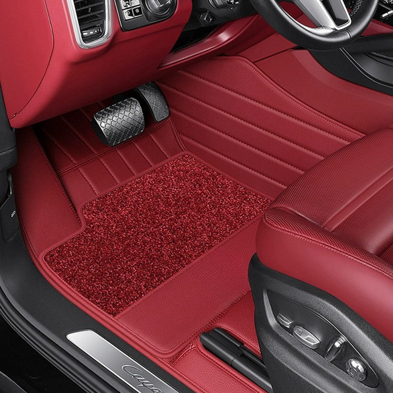 Luxury Genuine Leather Custom Car Floor Mats (Includes Carpet) Vehicle Liners