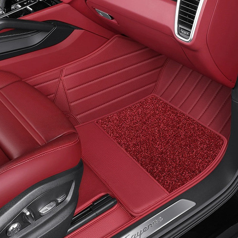 Luxury Genuine Leather Custom Car Floor Mats (Includes Carpet) Vehicle Liners