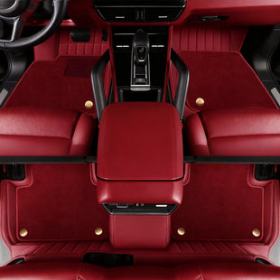 Luxury Genuine Leather Custom Car Floor Mats (Includes Carpet) Vehicle Liners