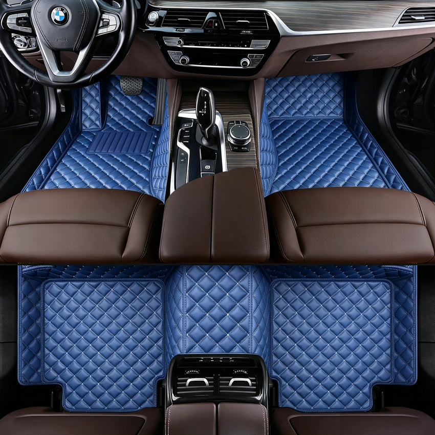Luxury Diamond Stitching Custom Luxury Car Floor Mats Vehicle Liner Weathertech Mats