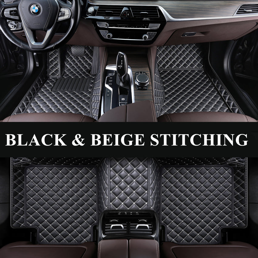 Luxury Diamond Stitching Custom Luxury Car Floor Mats Vehicle Liner Weathertech Mats