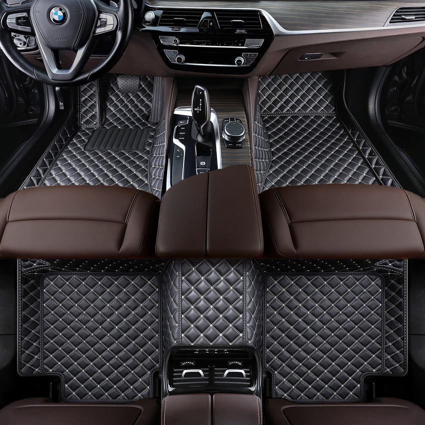 Luxury Diamond Stitching Custom Luxury Car Floor Mats Vehicle Liner Weathertech Mats