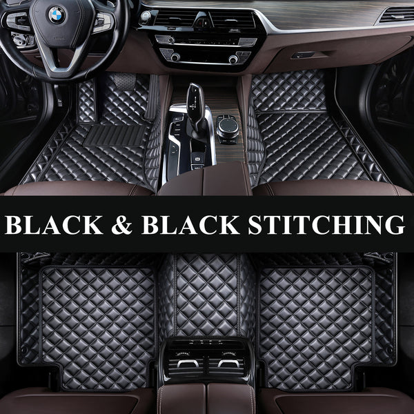 Luxury Diamond Stitching Custom Luxury Car Floor Mats Vehicle Liner Weathertech Mats