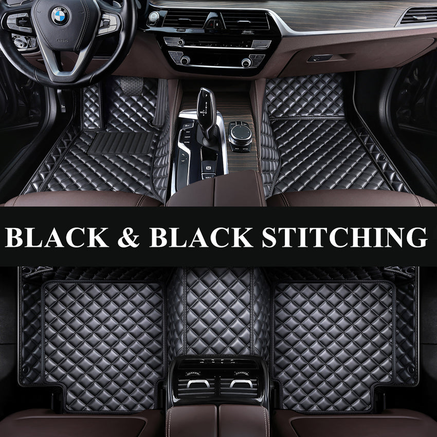 Luxury Diamond Stitching Custom Luxury Car Floor Mats Vehicle Liner Weathertech Mats