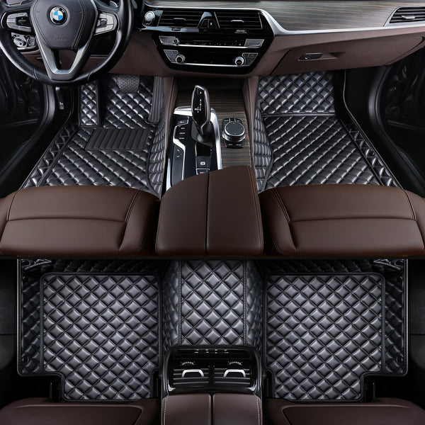 Luxury Diamond Stitching Custom Luxury Car Floor Mats Vehicle Liner Weathertech Mats