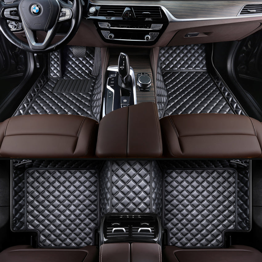 Luxury Diamond Stitching Custom Luxury Car Floor Mats Vehicle Liner Weathertech Mats