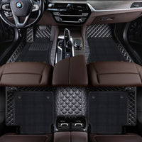 Luxury Diamond Stitching Custom Luxury Car Floor Mats Vehicle Liners With Carpet