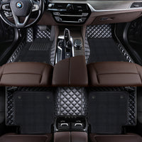 Luxury Diamond Stitching Custom Luxury Car Floor Mats Vehicle Liners With Carpet