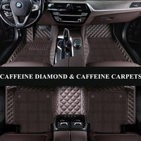 Luxury Diamond Stitching Custom Luxury Car Floor Mats Vehicle Liners With Carpet