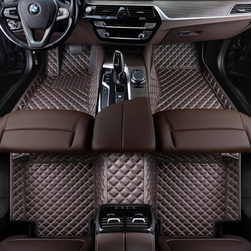 Luxury Diamond Stitching Custom Luxury Car Floor Mats Vehicle Liner Weathertech Mats