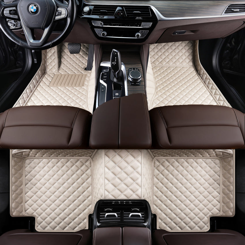 Luxury Diamond Stitching Custom Luxury Car Floor Mats Vehicle Liner Weathertech Mats