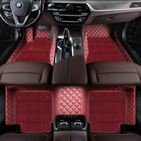 Luxury Diamond Stitching Custom Luxury Car Floor Mats Vehicle Liners With Carpet