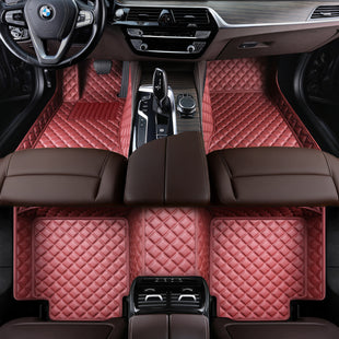 Luxury Diamond Stitching Custom Luxury Car Floor Mats Vehicle Liner Weathertech Mats